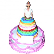 Rainbow Barbie Cake